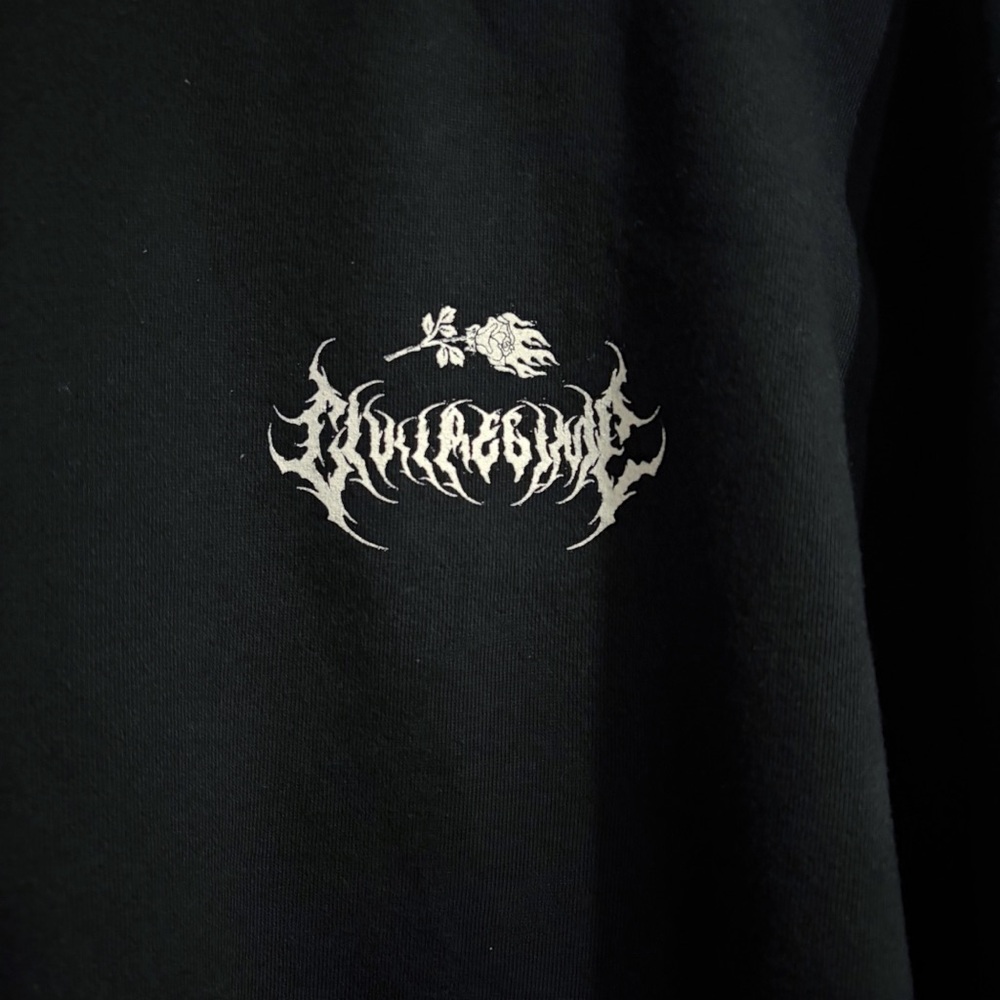 Size Small NEW CIVIL REGIME Hell Bent Heaven Sent Snap Hoodie Black Devil Angel - Picture 6 of 6